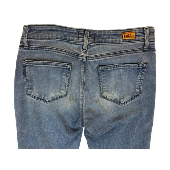 Paige Jeans Verdugo Ultra Skinny Distressed 27 x 29 Blue Stretch Comfortable - Picture 8 of 9